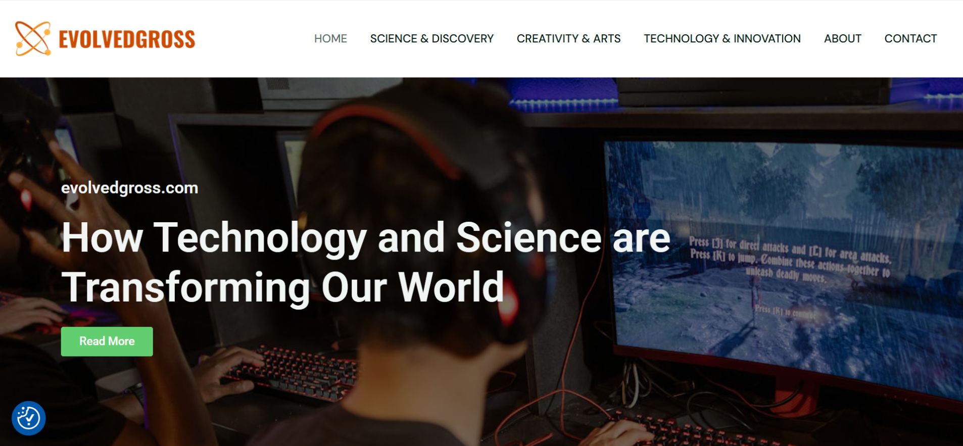 evolvedgross website homepage