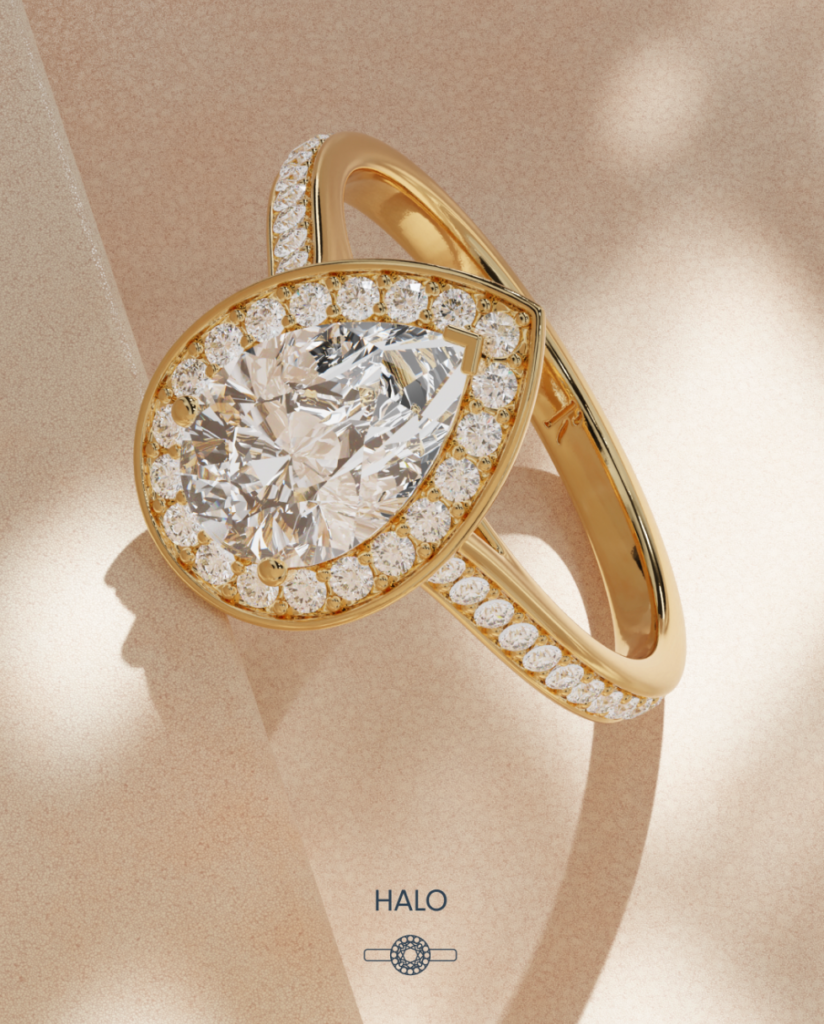 Gold Halo Rings