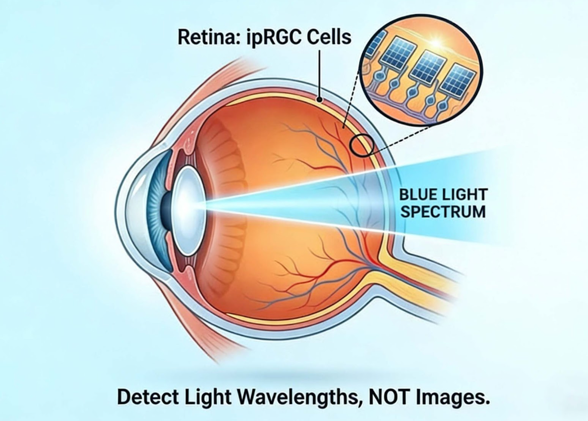 Retina ipRGC cells function diagram