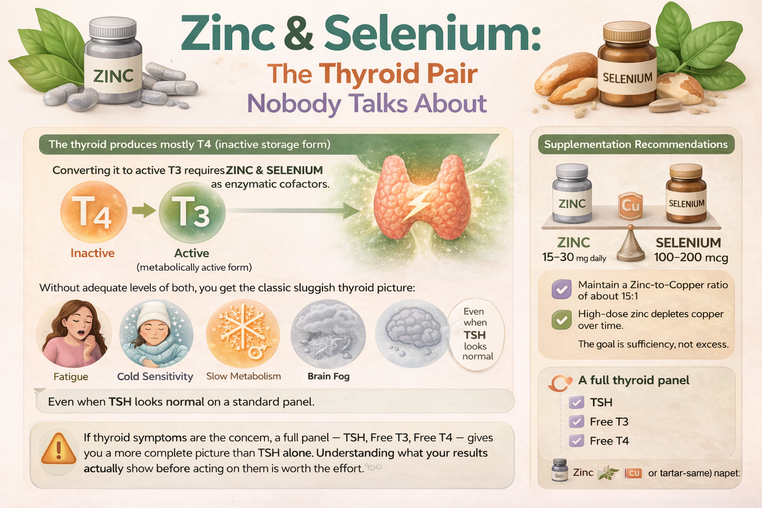 Zinc and selenium for thyroid health