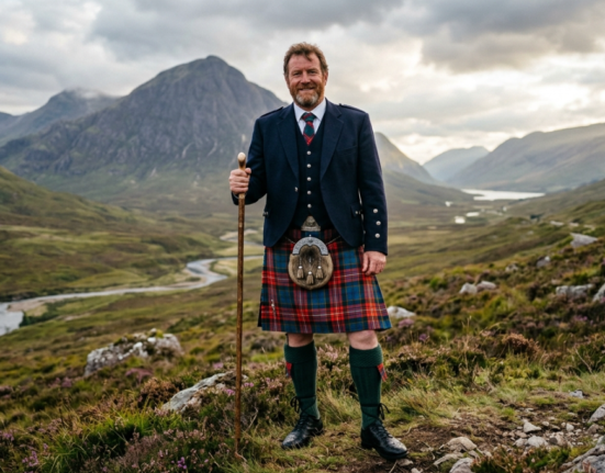 Real Scot in a Kilt Wears on His Feet