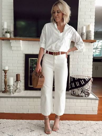 White Wide-Leg Pants